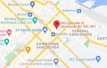 Google map of 560 Granville, Vancouver, BC